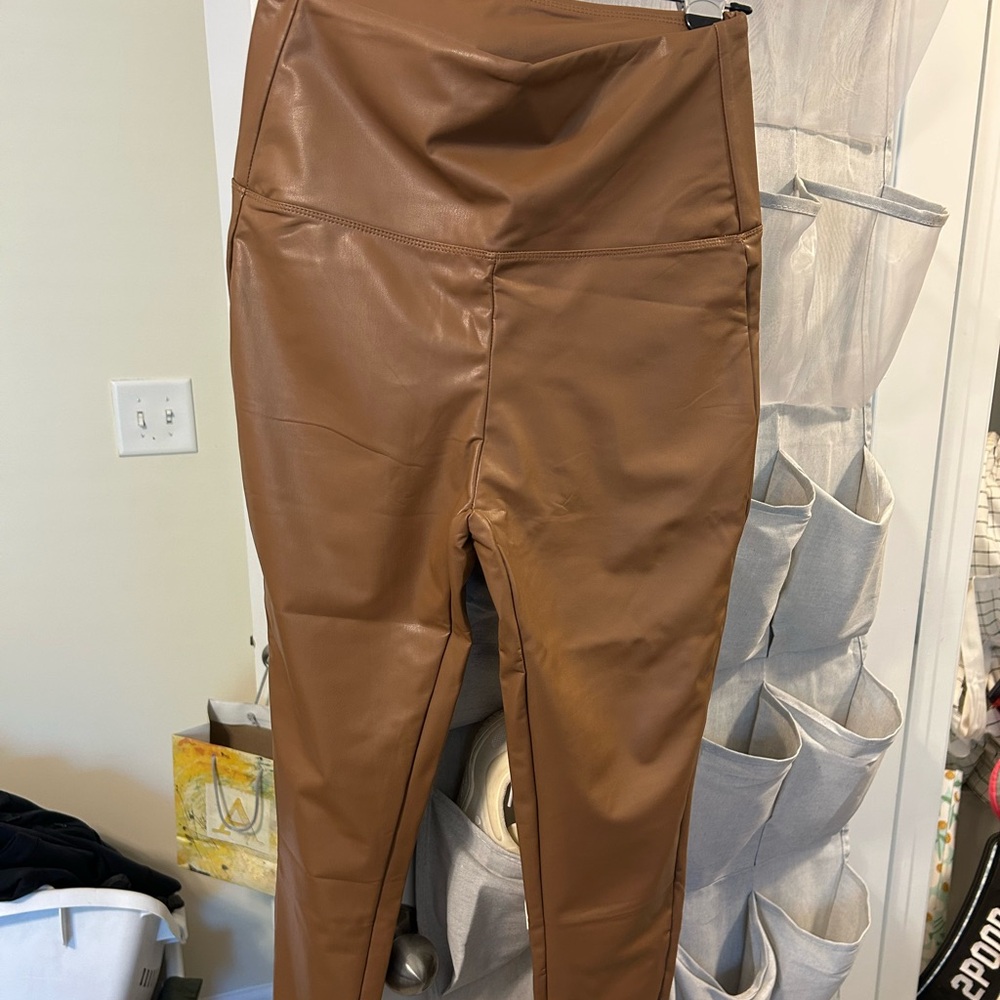 Leather like pants